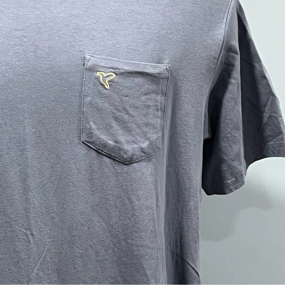 Birddogs Pocket T Shirt Men XL Blue Crew Neck Short Sleeves Logo Stretch - Picture 3 of 6